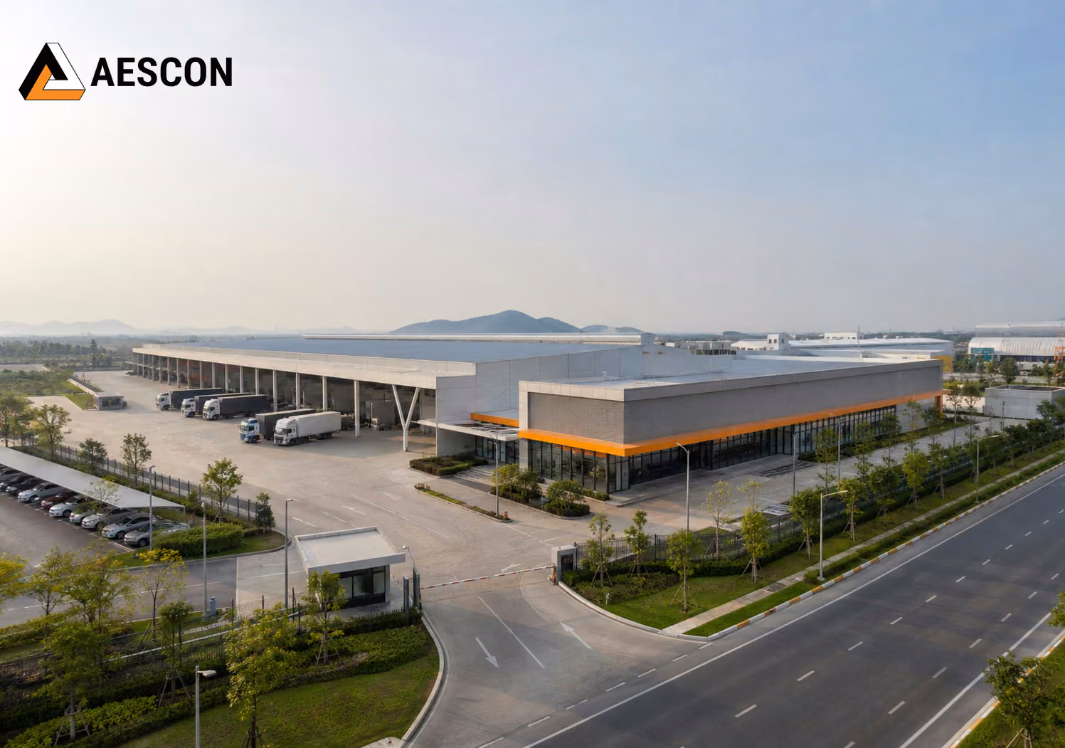 ภาพประกอบอาคารแนวราบขนาดกลางถึงขนาดใหญ่โดย AESCON