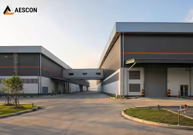 ภาพแนวคิดคลังสินค้าที่เชื่อมกับพื้นที่โรงงานโดย AESCON